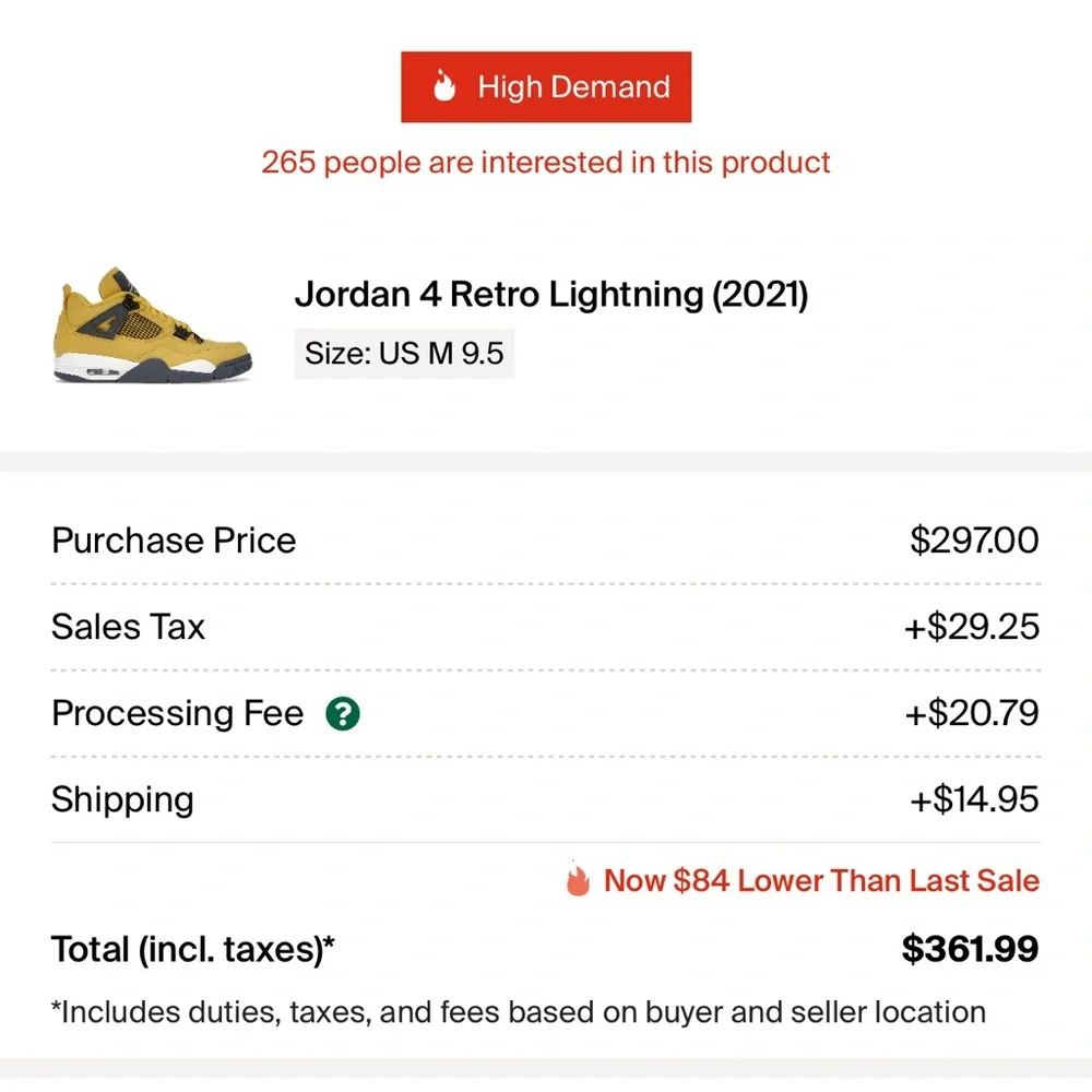 Jordan 4 Lightning